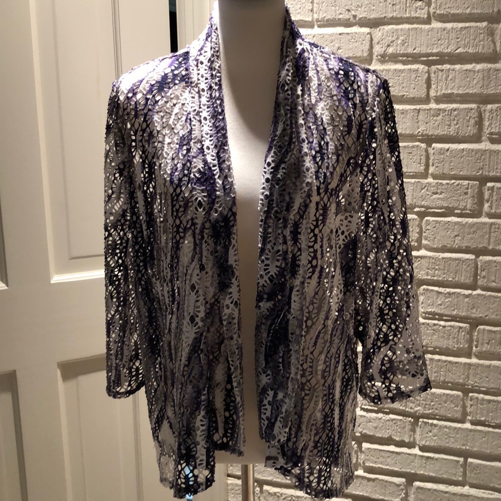Chico’s Summer Net/Mesh Cardigan LN SZ 3